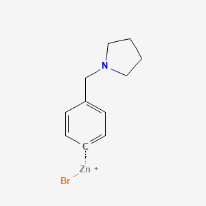 molecular formula C11H14BrNZn B14875720 4-[(1-Pyrrolidino)methyl]phenylZinc bromide 