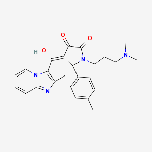 molecular formula C25H28N4O3 B14875732 1-(3-(dimethylamino)propyl)-3-hydroxy-4-(2-methylimidazo[1,2-a]pyridine-3-carbonyl)-5-(p-tolyl)-1H-pyrrol-2(5H)-one 