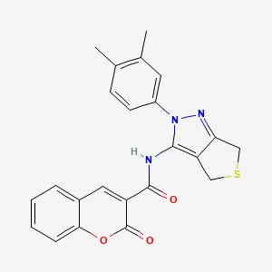 N-(2-(3,4-dimethylphenyl)-4,6-dihydro-2H-thieno[3,4-c]pyrazol-3-yl)-2-oxo-2H-chromene-3-carboxamide