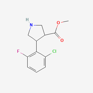 molecular formula C12H13ClFNO2 B14875763 Methyl 4-(2-chloro-6-fluorophenyl)pyrrolidine-3-carboxylate 