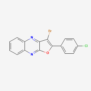 molecular formula C16H8BrClN2O B14875791 3-Bromo-2-(4-chlorophenyl)furo[2,3-b]quinoxaline 