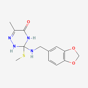 3-[(1,3-benzodioxol-5-ylmethyl)amino]-6-methyl-3-(methylsulfanyl)-3,4-dihydro-1,2,4-triazin-5(2H)-one