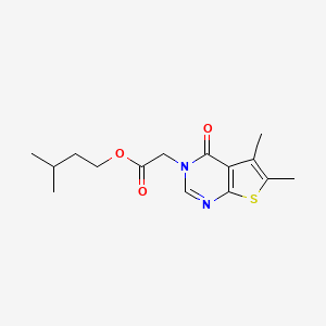 3-methylbutyl (5,6-dimethyl-4-oxothieno[2,3-d]pyrimidin-3(4H)-yl)acetate