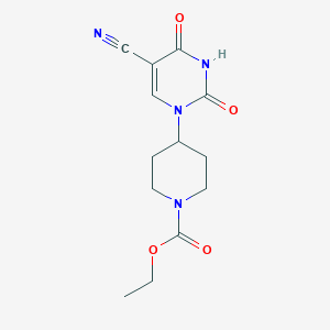 molecular formula C13H16N4O4 B14875863 ethyl 4-(5-cyano-2,4-dioxo-3,4-dihydropyrimidin-1(2H)-yl)piperidine-1-carboxylate 