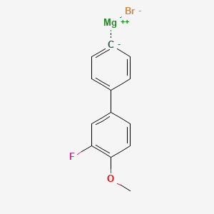 molecular formula C13H10BrFMgO B14875904 magnesium;2-fluoro-1-methoxy-4-phenylbenzene;bromide 