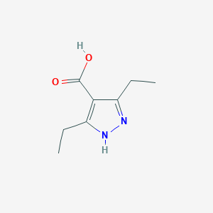 molecular formula C8H12N2O2 B1487596 3,5-二乙基-1H-吡唑-4-羧酸 CAS No. 1821054-68-5