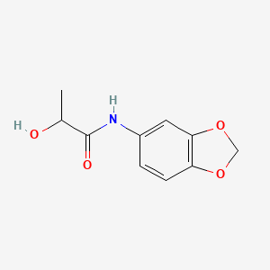 molecular formula C10H11NO4 B1487599 N-(2H-1,3-苯并二氧杂环-5-基)-2-羟基丙酰胺 CAS No. 1241040-16-3