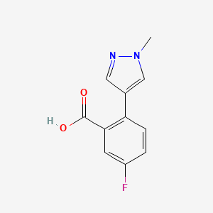 molecular formula C11H9FN2O2 B14875999 5-fluoro-2-(1-methyl-1H-pyrazol-4-yl)benzoic acid 