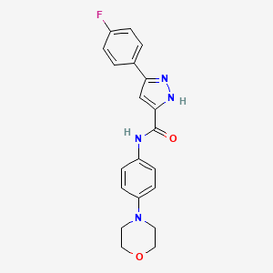 molecular formula C20H19FN4O2 B14876019 5-(4-fluorophenyl)-N-(4-morpholinophenyl)-1H-pyrazole-3-carboxamide 