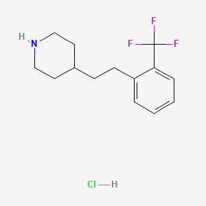 molecular formula C14H19ClF3N B1487603 盐酸 4-{2-[2-(三氟甲基)苯基]乙基}哌啶 CAS No. 148135-94-8