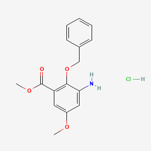 B1487605 Methyl 3-amino-2-(benzyloxy)-5-methoxybenzoate hydrochloride CAS No. 1221792-96-6