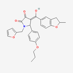 molecular formula C28H27NO6 B14876053 1-(furan-2-ylmethyl)-3-hydroxy-4-(2-methyl-2,3-dihydrobenzofuran-5-carbonyl)-5-(4-propoxyphenyl)-1H-pyrrol-2(5H)-one 