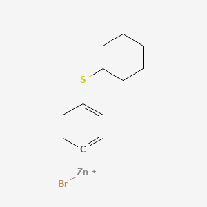 molecular formula C12H15BrSZn B14876063 4-CyclohexylthiophenylZinc bromide 