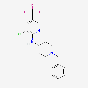 molecular formula C18H19ClF3N3 B1487607 N-(1-Benzylpiperidin-4-yl)-3-chloro-5-(trifluoromethyl)pyridin-2-amine CAS No. 1242267-94-2