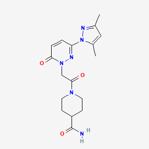 molecular formula C17H22N6O3 B14876071 1-{[3-(3,5-dimethyl-1H-pyrazol-1-yl)-6-oxopyridazin-1(6H)-yl]acetyl}piperidine-4-carboxamide 