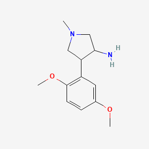 molecular formula C13H20N2O2 B14876132 4-(2,5-Dimethoxyphenyl)-1-methylpyrrolidin-3-amine 