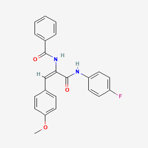 (E)-N-(3-((4-fluorophenyl)amino)-1-(4-methoxyphenyl)-3-oxoprop-1-en-2-yl)benzamide