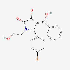 molecular formula C19H16BrNO4 B14876194 4-benzoyl-5-(4-bromophenyl)-3-hydroxy-1-(2-hydroxyethyl)-1H-pyrrol-2(5H)-one 