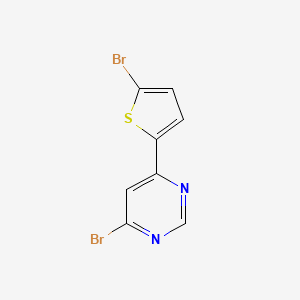 molecular formula C8H4Br2N2S B14876196 4-Bromo-6-(5-bromothiophen-2-yl)pyrimidine 