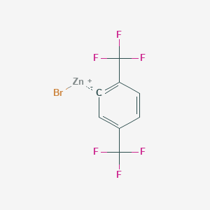 molecular formula C8H3BrF6Zn B14876215 (2,5-Bis(trifluoromethyl)phenyl)Zinc bromide 