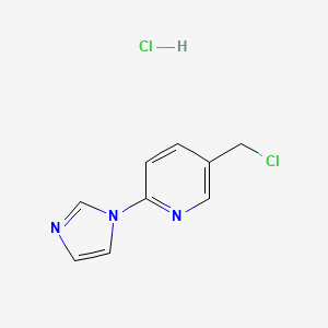 molecular formula C9H9Cl2N3 B1487622 5-(氯甲基)-2-(1H-咪唑-1-基)吡啶盐酸盐 CAS No. 1303890-39-2