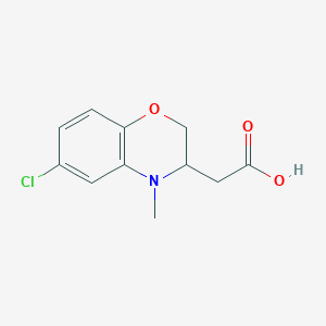molecular formula C11H12ClNO3 B1487624 2-(6-chloro-4-methyl-3,4-dihydro-2H-benzo[b][1,4]oxazin-3-yl)acetic acid CAS No. 1031610-98-6