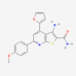 molecular formula C19H15N3O3S B14876271 3-Amino-4-(furan-2-yl)-6-(4-methoxyphenyl)thieno[2,3-b]pyridine-2-carboxamide 