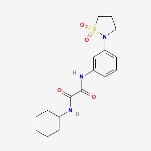 molecular formula C17H23N3O4S B14876274 N1-cyclohexyl-N2-(3-(1,1-dioxidoisothiazolidin-2-yl)phenyl)oxalamide 