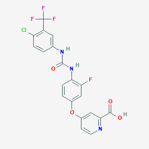 molecular formula C20H12ClF4N3O4 B1487628 4-(4-(3-(4-Chloro-3-(trifluoromethyl)phenyl)ureido)-3-fluorophenoxy)picolinic acid CAS No. 1187945-05-6
