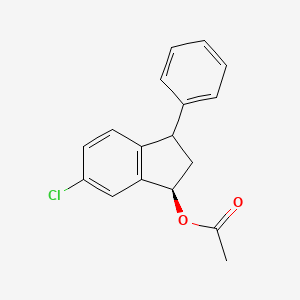 molecular formula C17H15ClO2 B1487629 (1R)-6-chloro-3-phenyl-2,3-dihydro-1H-inden-1-yl acetate CAS No. 1290205-03-6