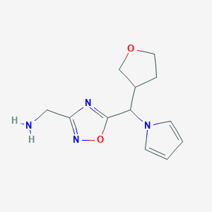 (5-((1H-pyrrol-1-yl)(tetrahydrofuran-3-yl)methyl)-1,2,4-oxadiazol-3-yl)methanamine