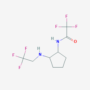 molecular formula C9H12F6N2O B14876302 2,2,2-trifluoro-N-(2-((2,2,2-trifluoroethyl)amino)cyclopentyl)acetamide 