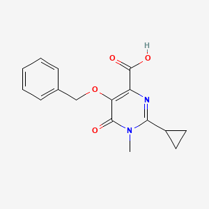 molecular formula C16H16N2O4 B14876313 5-(Benzyloxy)-2-cyclopropyl-1-methyl-6-oxo-1,6-dihydropyrimidine-4-carboxylic acid 