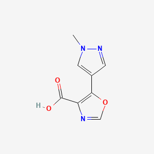 molecular formula C8H7N3O3 B1487635 5-(1-methyl-1H-pyrazol-4-yl)-1,3-oxazole-4-carboxylic acid CAS No. 1248312-93-7