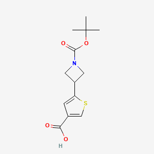 molecular formula C13H17NO4S B14876351 5-(1-(Tert-butoxycarbonyl)azetidin-3-yl)thiophene-3-carboxylic acid 