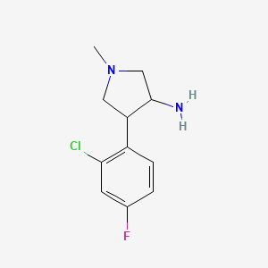 4-(2-Chloro-4-fluorophenyl)-1-methylpyrrolidin-3-amine