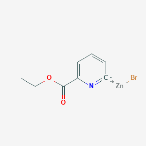 molecular formula C8H8BrNO2Zn B14876372 (6-(Ethoxycarbonyl)pyridin-2-yl)Zinc bromide 