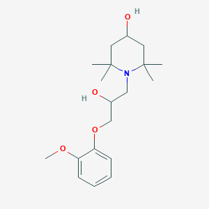 molecular formula C19H31NO4 B14876448 1-(2-Hydroxy-3-(2-methoxyphenoxy)propyl)-2,2,6,6-tetramethylpiperidin-4-ol 