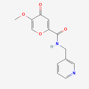 molecular formula C13H12N2O4 B14876462 5-methoxy-4-oxo-N-(pyridin-3-ylmethyl)-4H-pyran-2-carboxamide 