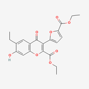 ethyl 3-[5-(ethoxycarbonyl)furan-2-yl]-6-ethyl-7-hydroxy-4-oxo-4H-chromene-2-carboxylate