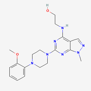 molecular formula C19H25N7O2 B14876485 2-({6-[4-(2-methoxyphenyl)piperazin-1-yl]-1-methyl-1H-pyrazolo[3,4-d]pyrimidin-4-yl}amino)ethanol 