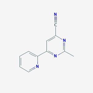 molecular formula C11H8N4 B14876514 2-Methyl-6-(2-pyridyl)pyrimidine-4-carbonitrile 