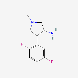 molecular formula C11H14F2N2 B14876545 4-(2,5-Difluorophenyl)-1-methylpyrrolidin-3-amine 