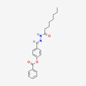 (E)-4-((2-octanoylhydrazono)methyl)phenyl benzoate