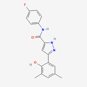 N-(4-fluorophenyl)-3-(2-hydroxy-3,5-dimethylphenyl)-1H-pyrazole-5-carboxamide