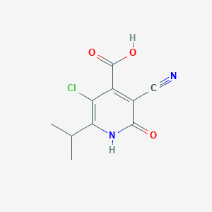 molecular formula C10H9ClN2O3 B14876634 5-Chloro-3-cyano-6-isopropyl-2-oxo-1,2-dihydropyridine-4-carboxylic acid 