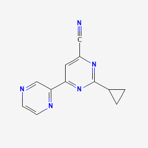 2-Cyclopropyl-6-(pyrazin-2-yl)pyrimidine-4-carbonitrile