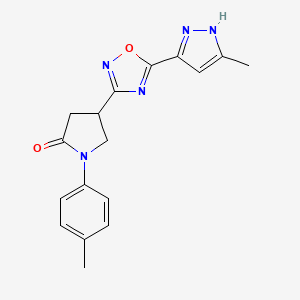 1-(4-methylphenyl)-4-[5-(3-methyl-1H-pyrazol-5-yl)-1,2,4-oxadiazol-3-yl]pyrrolidin-2-one