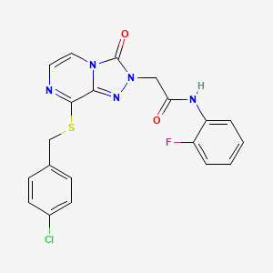 2-{8-[(4-chlorobenzyl)sulfanyl]-3-oxo[1,2,4]triazolo[4,3-a]pyrazin-2(3H)-yl}-N-(2-fluorophenyl)acetamide