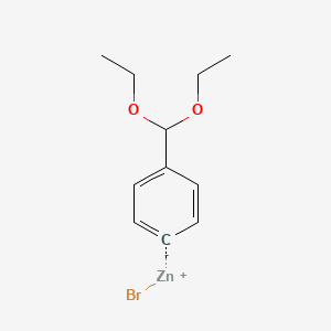 molecular formula C11H15BrO2Zn B14876664 4-(Diethoxymethyl)phenylZinc bromide 